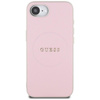 Guess Grained Ring MagSafe - étui pour iPhone 16e (rose)