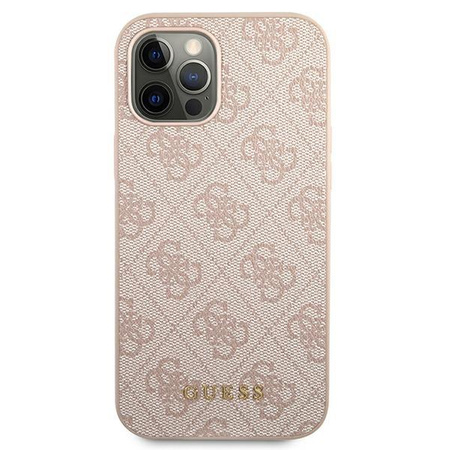 Guess 4G Metall Gold Logo - iPhone 12 / iPhone 12 Pro Tasche (rosa)