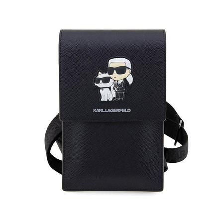 Karl Lagerfeld Saffiano NFT Karl & Choupette - okostelefon és kiegészítő táska (fekete)