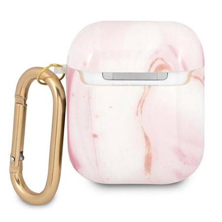 Guess Marble Est. - Etui Airpods (różowy)