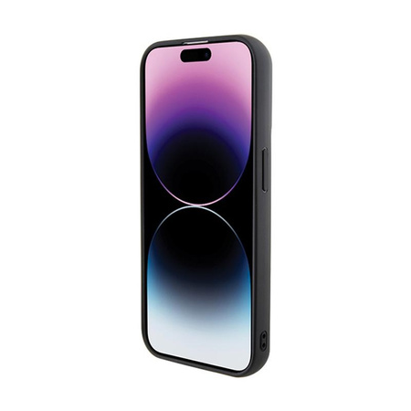Karl Lagerfeld Gripstand Saffiano Karl & Choupette Pins - pouzdro na iPhone 13 Pro (černé)