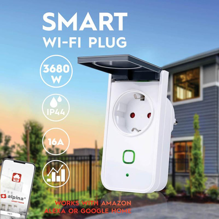 Alpina - Wi-Fi smart socket measuring energy consumption 230 V 3,7 kW