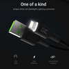 Green Cell Ray - Kabel USB - Lightning 120 cm s bílým LED podsvícením, rychlé nabíjení Apple 2.4A