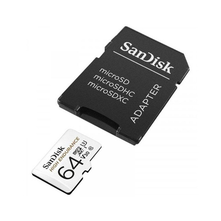 Carte mémoire SanDisk High Endurance microSDXC - 64 Go Class 10 UHS-I 100/40 MB/s avec adaptateur