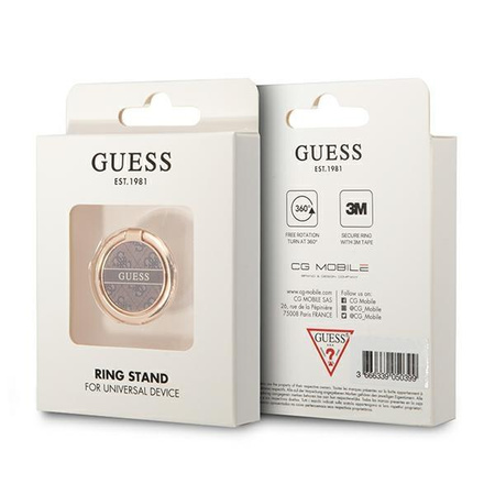 Guess Ring Stand 4G - Magnetic finger holder for phone (Brown)