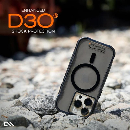 Case-Mate Tough Grip Plus D3O MagSafe - iPhone 15 Pro tok (füst/fekete)