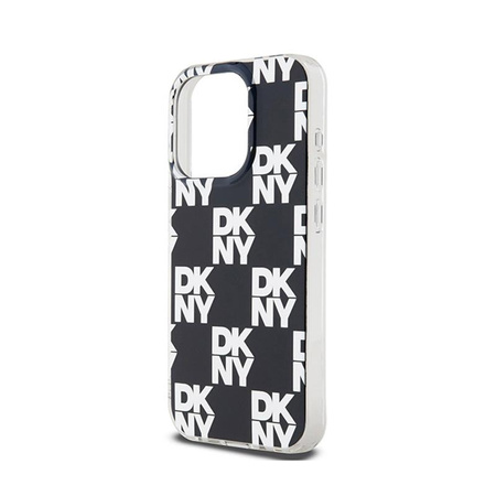 DKNY IML Checkered Mono Pattern - Coque pour iPhone 15 Pro Max (noir)