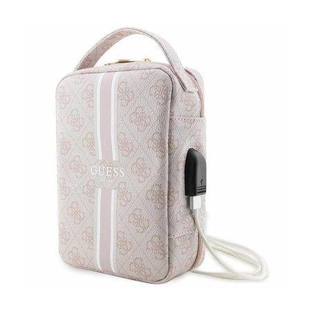 Guess 4G - Sac de voyage universel à rayures imprimées - Organisateur d'accessoires (rose)