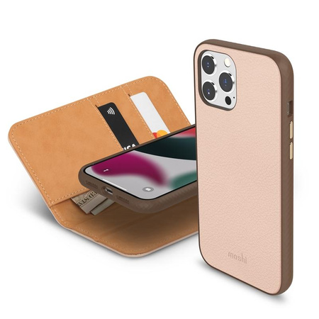 Moshi Overture - 3-in-1 case with flip cover for iPhone 13 Pro Max (anti-bacterial NanoShield™) (Luna Pink)