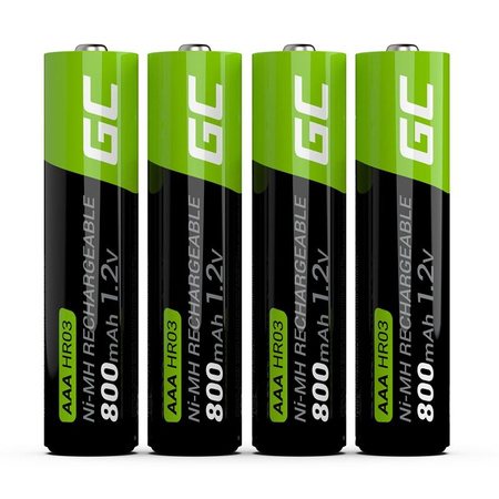 Green Cell - 4x AAA HR03 800mAh Rechargeable Batteries