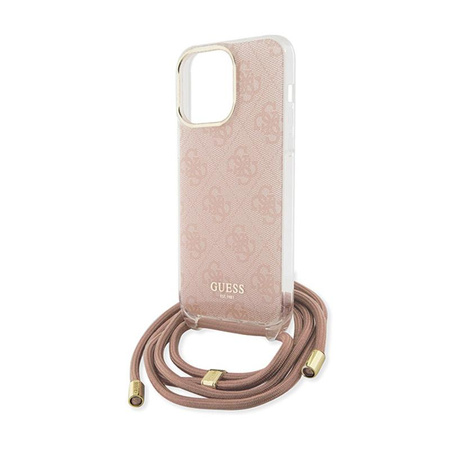 Guess Crossbody Cord 4G Print - iPhone 15 Pro Tasche (rosa)