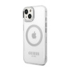 Guess Metal Outline MagSafe - iPhone 14 tok (átlátszó / ezüst)