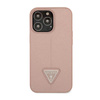 Guess Saffiano Triangle Logo Case - pouzdro pro iPhone 14 Pro (růžová)