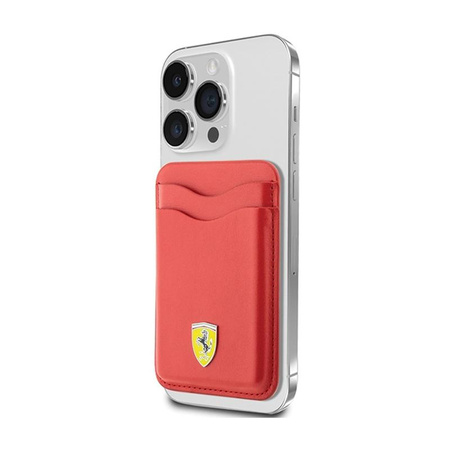 Ferrari Wallet Cardslot MagSafe Leather 2023 - Magnetická peněženka (červená)