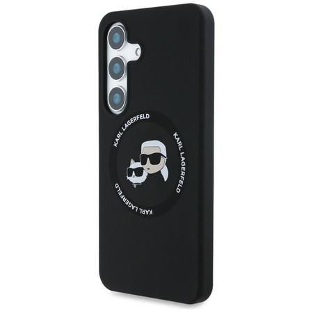 Karl Lagerfeld Silicone Double Heads And Circle MagSafe - Pouzdro pro Samsung Galaxy S25 (Černé)
