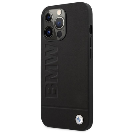 BMW Signature Logo Imprint MagSafe - Tasche für iPhone 14 Pro (Schwarz)