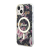 Guess Flower MagSafe - Hülle für iPhone 14 (Schwarz)