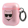Karl Lagerfeld Choupette Head Glitter - Etui Airpods (różowy)