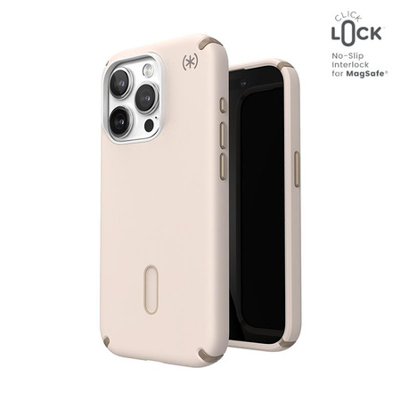 Speck Presidio2 Pro ClickLock & MagSafe - iPhone 15 Pro Case (Bleached Bone / Heirloom Gold / Hazel Brown)