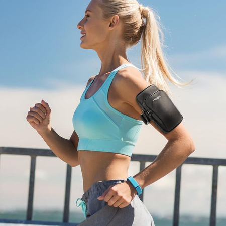 Spigen A702 Dynamic Shield Armband - tok / sport karszalag okostelefonhoz 6,9" méretig (fekete)