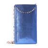 PURO GLAM Chain - Universal case for smartphones with 2 card slots w / gold chain XL (blue)