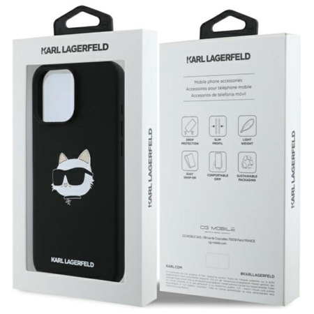 Karl Lagerfeld Silicone Choupette Head Print MagSafe - Case iPhone 16 Pro (black)