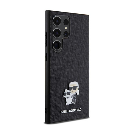 Karl Lagerfeld Saffiano Karl & Choupette Metal Pin - Samsung Galaxy S24 Ultra Tasche (schwarz)