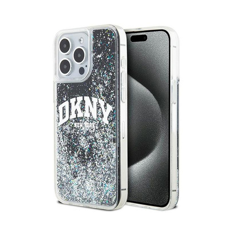DKNY Liquid Glitter Big Logo - Coque iPhone 13 Pro Max (noir)