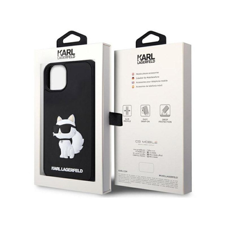 Karl Lagerfeld 3D gumi NFT Choupette - iPhone 14 Plus tok (fekete)