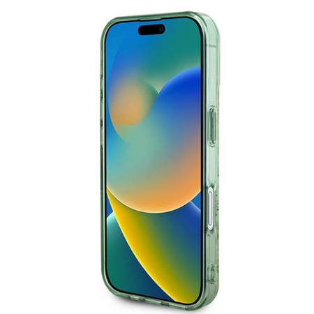 Pouzdro Guess IML Flower & Tonal Circle MagSafe - iPhone 16 (zelené)