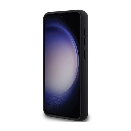 Karl Lagerfeld szilikon Choupette fém kitűző - Samsung Galaxy S24+ tok (fekete)