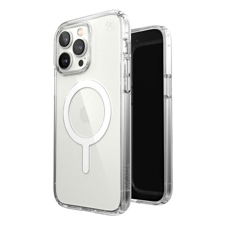 Speck Presidio Perfect-Clear + MagSafe - pouzdro pro iPhone 14 Pro Max s povrchovou úpravou MICROBAN (čiré)
