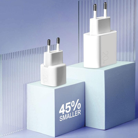 PURO Super mini rychlá síťová nabíječka - USB-C Power Delivery 20W rychlá mini síťová nabíječka (bílá)