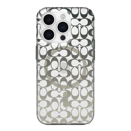 Pouzdro Coach Signature C Ombre MagSafe - iPhone 15 Pro (Deep Forest)