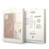 Guess Bundle Pack MagSafe 4G - MagSafe iPhone 11 case + charger set (pink/gold)