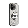 Karl Lagerfeld NFT Glitter Choupette Patch- Case for iPhone 14 Pro Max (Silver)
