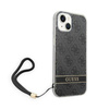 Guess 4G Print Cord - Case with lanyard iPhone 14 Plus (black)