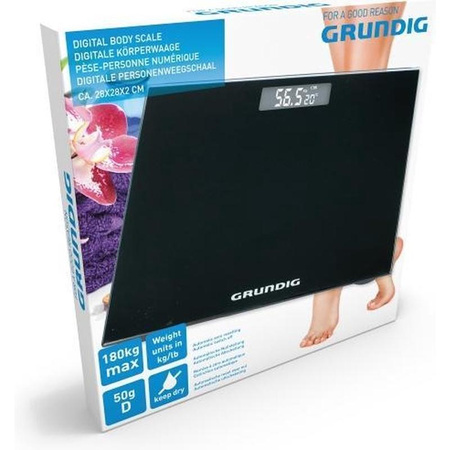 Grundig - Pèse-personne électronique, en verre, jusqu'à 180 kg (noir)