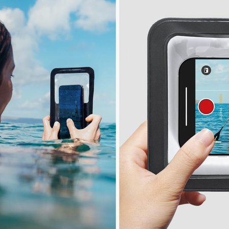 Spigen A603 Universal Waterproof Case - Waterproof Case for Smartphones up to 6.9" (Black)