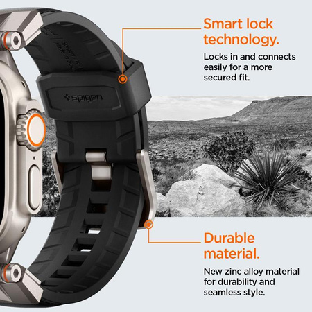 Spigen DuraPro Armor PU - Bracelet pour Apple Watch 42/44/45/49 mm (noir)