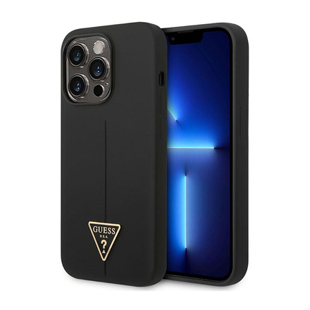 Guess Silikon Dreieck Logo - iPhone 14 Pro Tasche (schwarz)