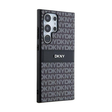 DKNY Leather Mono Stripe & Metal Logo - Samsung Galaxy S24 Ultra Case (black)