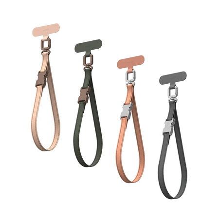 Moshi 2-in-1 Wrist & Body Strap with Adapter - Cordino per telefono in ecopelle (grigio notte)