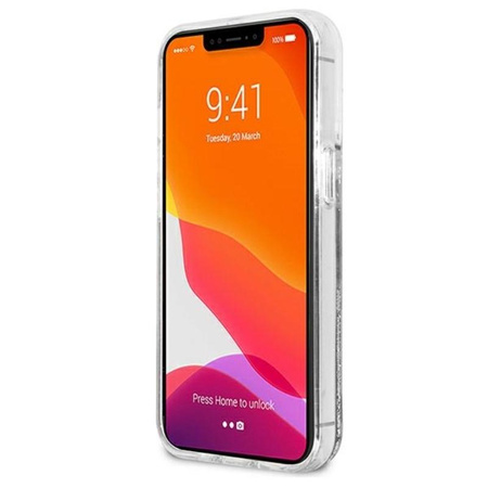 Karl Lagerfeld Liquid Glitter Choupette Fun - iPhone 13 Pro Max Tasche (Silber)