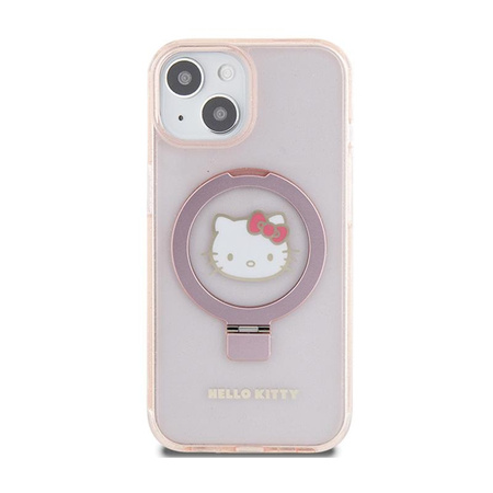 Hello Kitty Ring Stand Glitter Electrop Logo MagSafe - iPhone 15 / 14 / 13 case (pink)