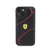 Ferrari Twist Metall Logo - iPhone 15 Hülle (schwarz)