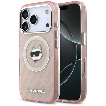 Karl Lagerfeld IML Choupette Head Logo MagSafe - Hülle für iPhone 17 Pro (rosa)