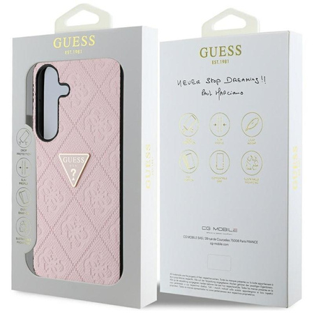 Guess Hot Stamp 4G Triangle Metal Logo - étui pour Samsung Galaxy S25 (rose)
