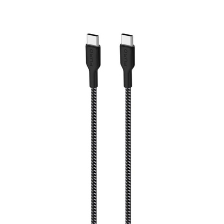 PURO Fabric Ultra Strong - Nagy teherbírású USB-C / USB-C kábel 2m (fekete)