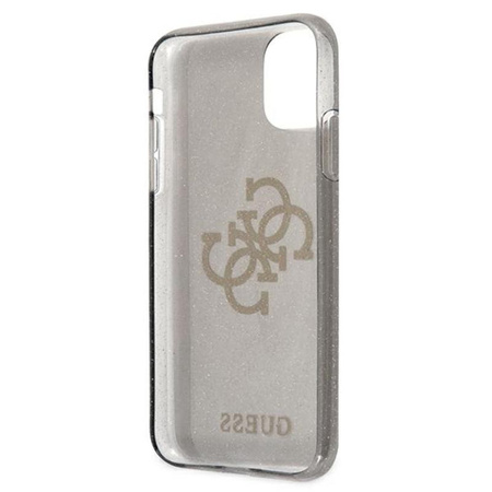 Guess Glitter 4G Big Logo - Etui iPhone 11 (czarny)